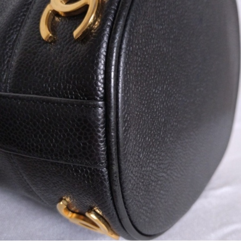 Chanel Caviar Triple CC Shoulder Bag Blk-  24K Gold plated - Vintage/w COA - Picture 7 of 10